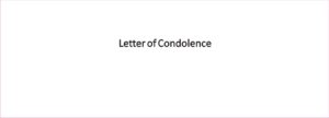 Subject of Condolence Letter